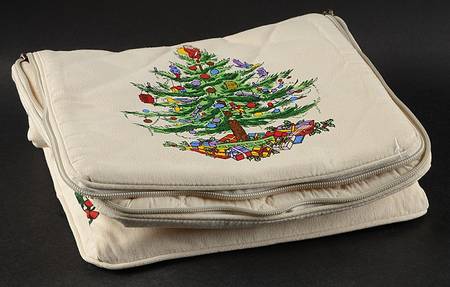 Christmas Tree Luncheon Plate Storage Bag/Case Holds 8