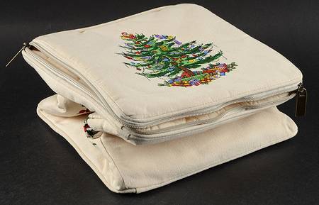Christmas Tree Salad Plate Storage Bag/Case Holds 8