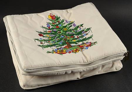 Christmas Tree Dinner Plate Storage Bag/Case Holds 8