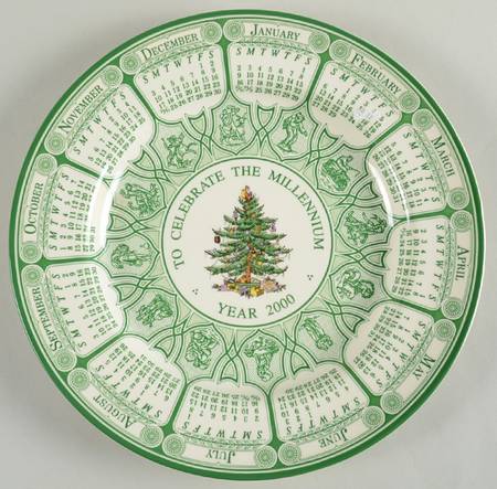 Christmas Tree "2000" Calendar Plate