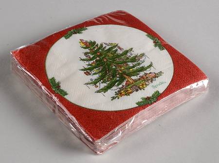 Christmas Tree Package of Paper Beverage Napkins