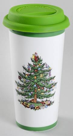 Christmas Tree Travel Tumbler & Silicone/Plastic Lid
