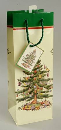 Christmas Tree Paper Wine Bottle Gift Bag