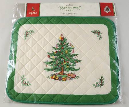 Christmas Tree (Set of 2) Rectangular Quilted Cloth Placemat