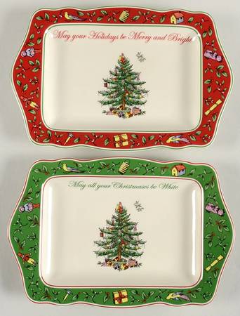 Christmas Tree (Set of 2 Motif) 9" Sentiment Tray