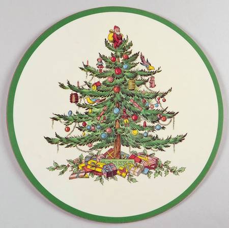 Christmas Tree Round Cork Back Trivet