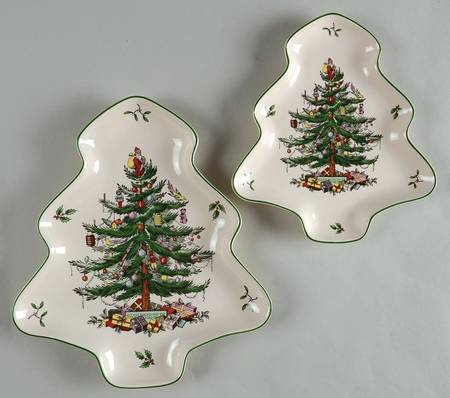 Christmas Tree Tree Shaped Nesting Bowl Set (8" & 10")