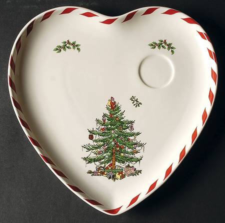 Christmas Tree Heart Shaped Chip & Dip Plate