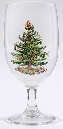 Christmas Tree 16 Oz Frosted Glassware Goblet