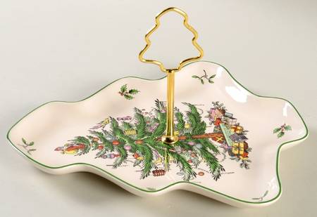 Christmas Tree Bottom Tray for 2 Tier Serving Tray