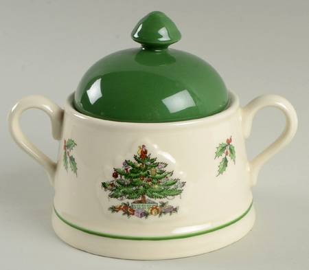 Christmas Tree Sugar Bowl & Lid