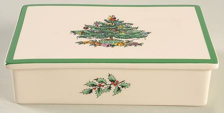 Christmas Tree Rectangular Box with Lid