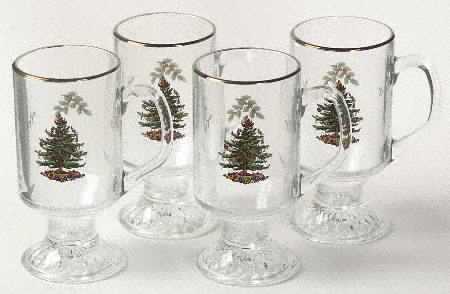Christmas Tree Glassware Irish Coffee - Set of 4
