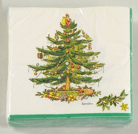 Christmas Tree Package of Paper Beverage Napkins