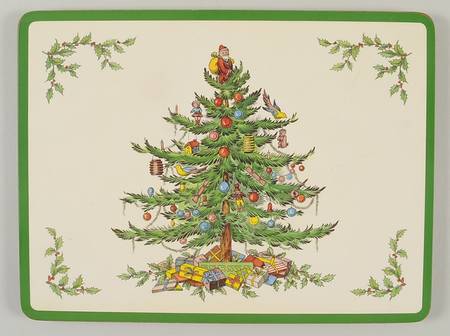 Christmas Tree Rectangular Cork Back Trivet