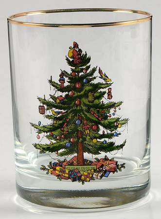 Christmas Tree 12 Oz Glassware Double Old Fashioned