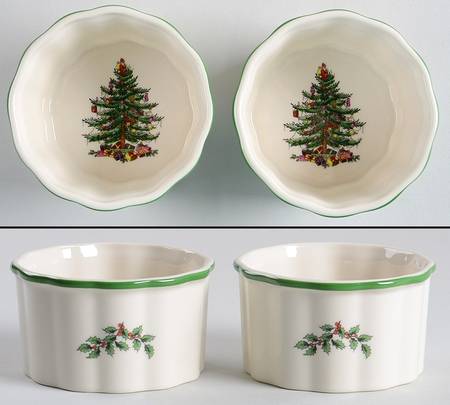 Christmas Tree (Set of 2) Scalloped Ramekin