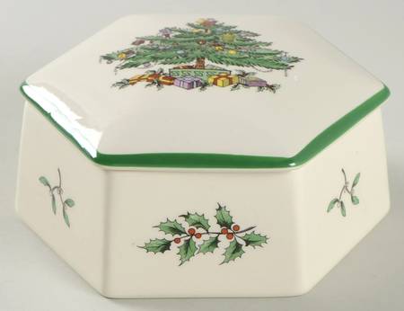 Christmas Tree Hexagonal Box & Lid