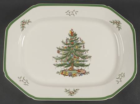 Christmas Tree 17" Octagonal Serving Platter