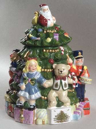 Christmas Tree Figural Cookie Jar & Lid