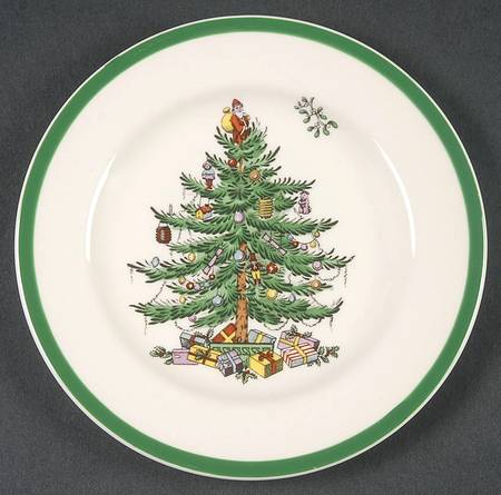 Christmas Tree Child's Plate for Tea Set