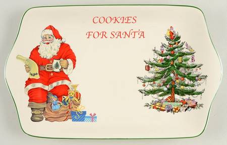 Christmas Tree "Cookies For Santa" Tray