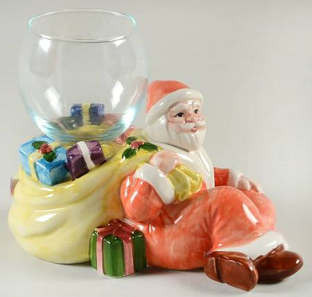 Christmas Tree Santa Candleholder