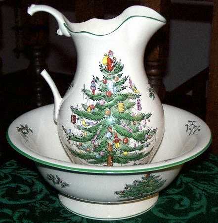 Christmas Tree 40 Oz Pitcher and Bowl Set