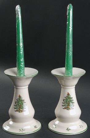 Christmas Tree 6" Candlestick - Set of 2