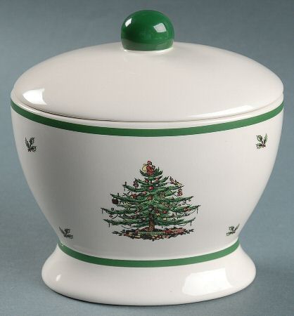 Christmas Tree Oval Box & Lid