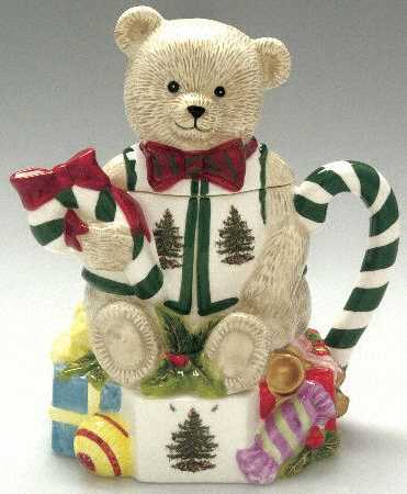 Christmas Tree Figural Teapot & Lid