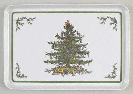 Christmas Tree 13" Rectangular Melamine Tray