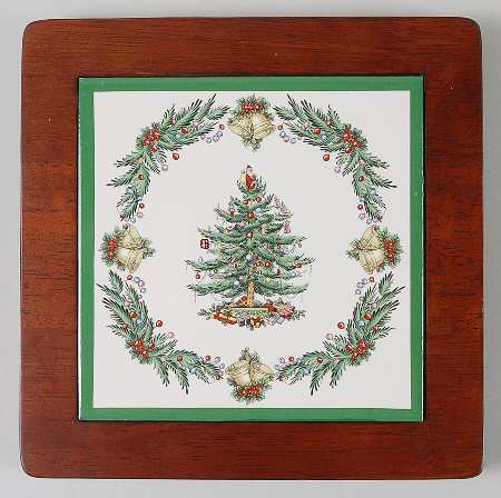 Christmas Tree Wood Frame Trivet
