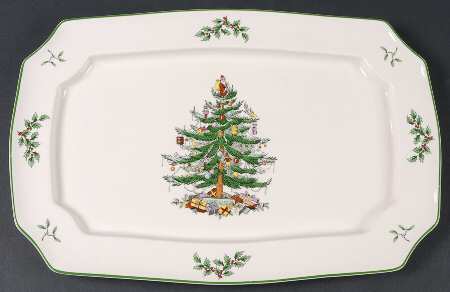 Christmas Tree 15" Rectangular Serving Platter