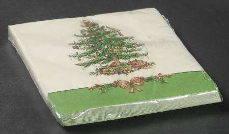Christmas Tree Package of Paper Beverage Napkins