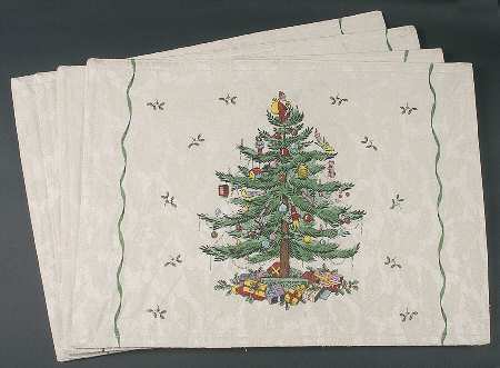 Christmas Tree Cloth Placemat - Set of 4 Motif 6