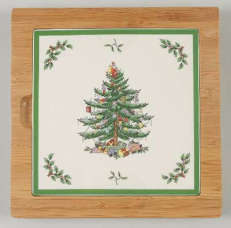 Christmas Tree 7" Square Bamboo Trivet