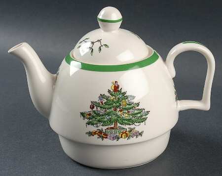 Christmas Tree Teapot for Individual Teapot & Lid with Cup