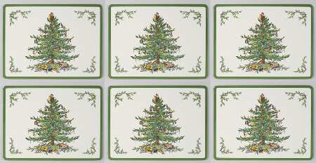 Christmas Tree (Set of 6) Corkboard Placemat
