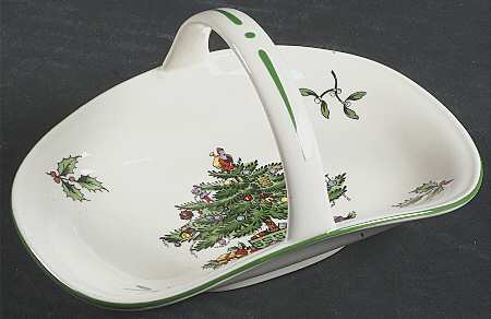 Christmas Tree Medium Basket with Handle