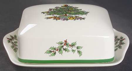 Christmas Tree Rectangular Covered Butter