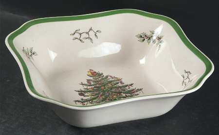 Christmas Tree 9" Square Salad Serving Bowl