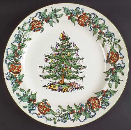 Christmas Tree 12" Round Buffet Plate