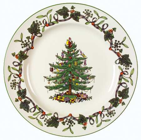 Christmas Tree 12" Round Buffet Plate