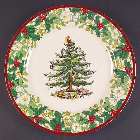 Christmas Tree 12" Round Buffet Plate