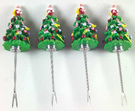Christmas Tree Cocktail Fork - Set of 4