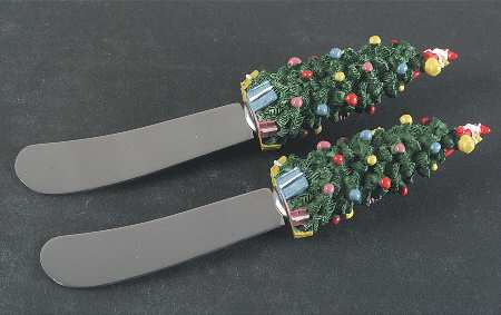 Christmas Tree Individual Cheese Spreader - Set of 2