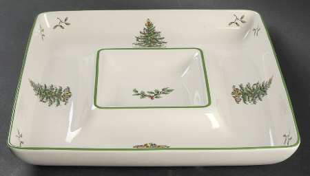 Christmas Tree 1 Piece Square Chip and Dip