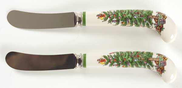 Christmas Tree Individual Canape Knive - Set of 2
