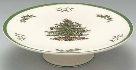 Christmas Tree 10" Diameter Pedestal Cake Stand